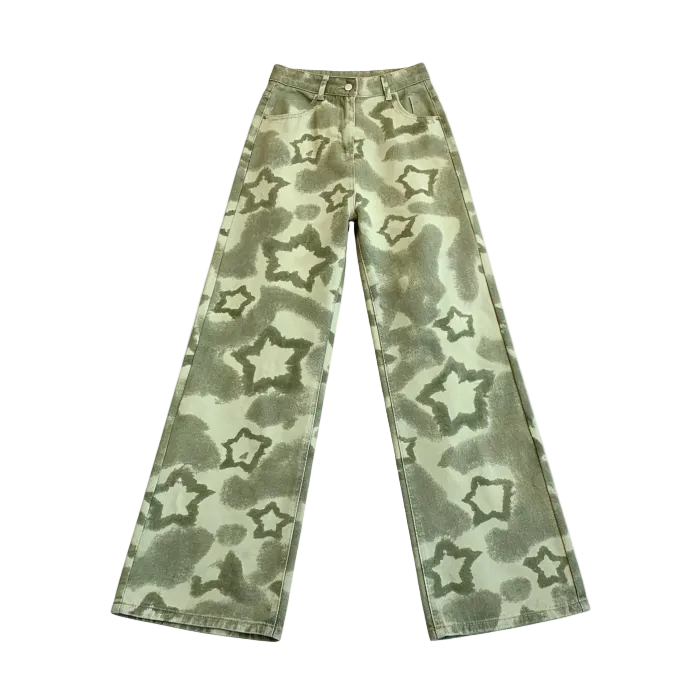 Stargirl Green Denim | Aesthetic Jeans

