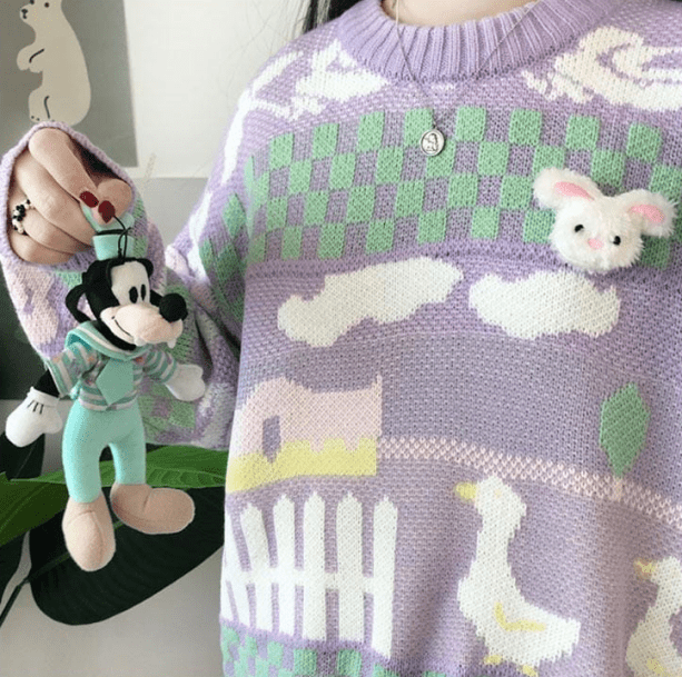 Kawaii Farm Sweater - All Things Rainbow