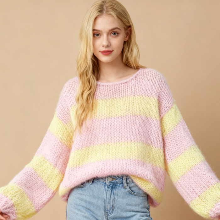 Pastel Daydream Striped Sweater | Aesthetic Sweater