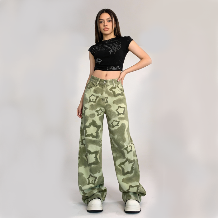 Stargirl Green Denim | Aesthetic Jeans

