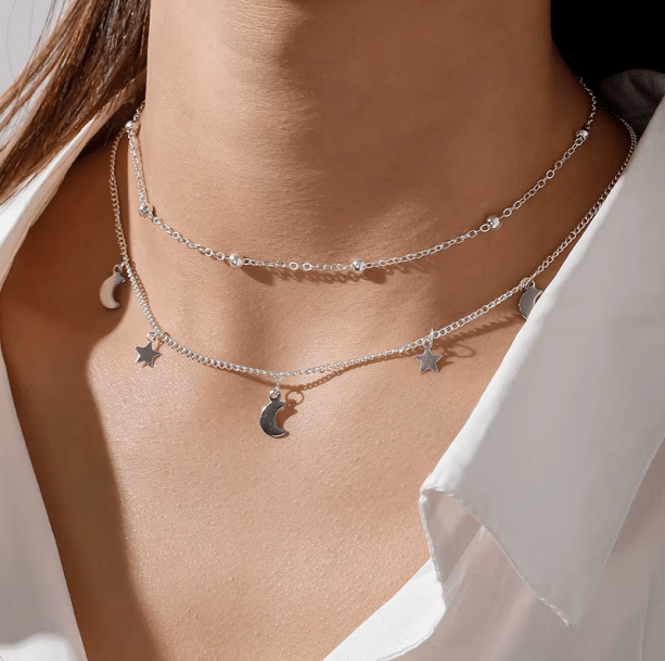 Moon And Stars Necklace | Aesthetic Necklace