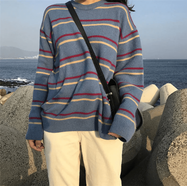 Nerdy Striped Sweater | Aesthetic Clothes