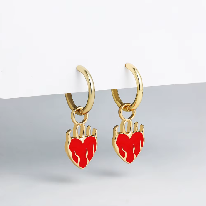 Love on Fire Earrings | Aesthetic Earrings


