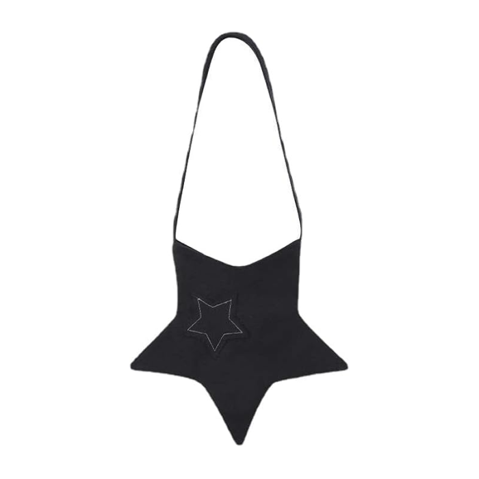 black Stargirl Star-Shaped Shoulder Bag – Y2K Aesthetic Cute Purse