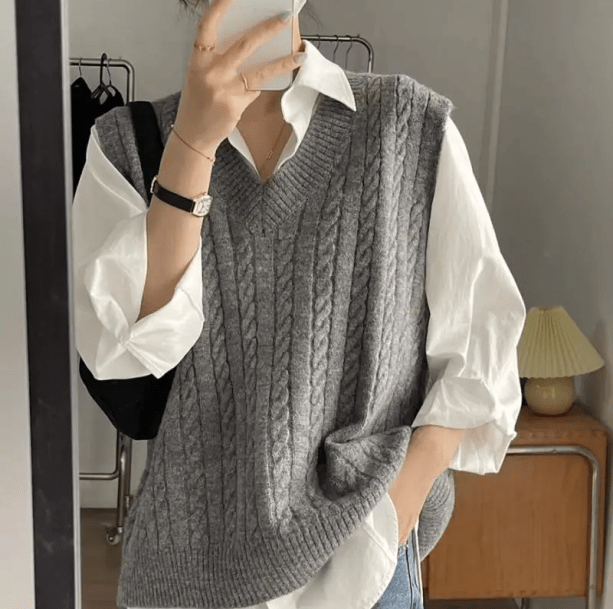 Oversized Knitted Vest | Aesthetic Clothes