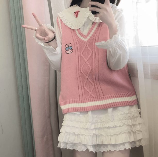 Kawaii Kuromi Vest Sweater | Kawaii Sweater