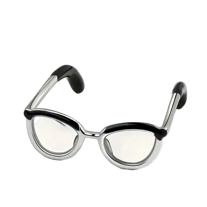 Silver Glasses Ring – Dark Academia Bookworm Jewelry Statement Piece