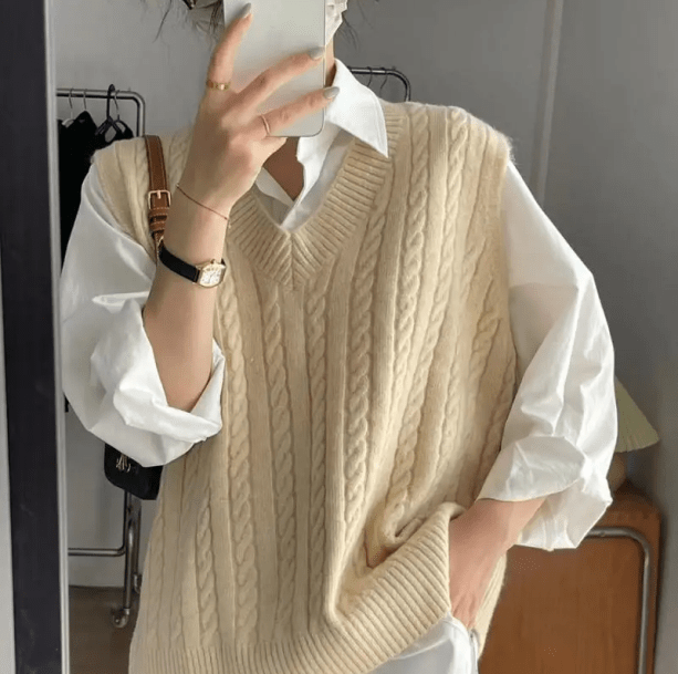 Oversized Knitted Vest | Aesthetic Clothes