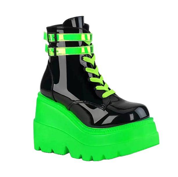 Neon Stripes Ankle Boots | Aesthetic Shoes