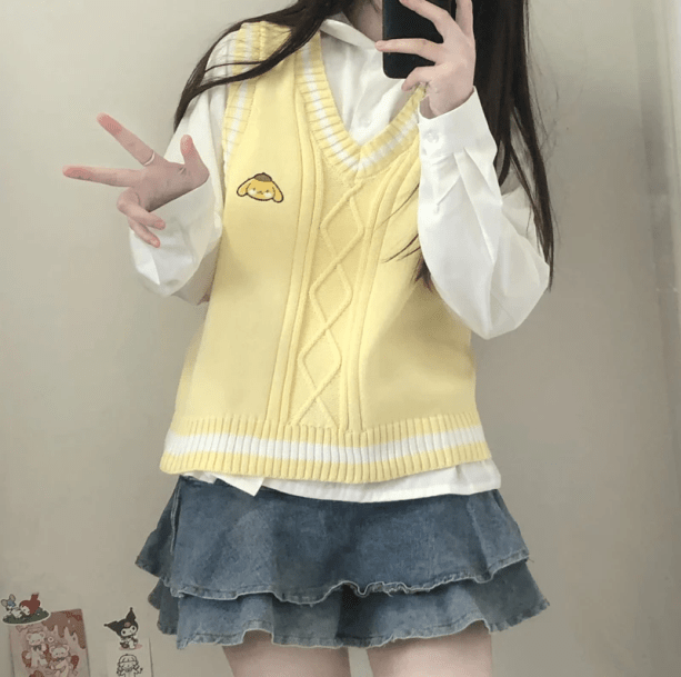 Kawaii Kuromi Vest Sweater | Kawaii Sweater