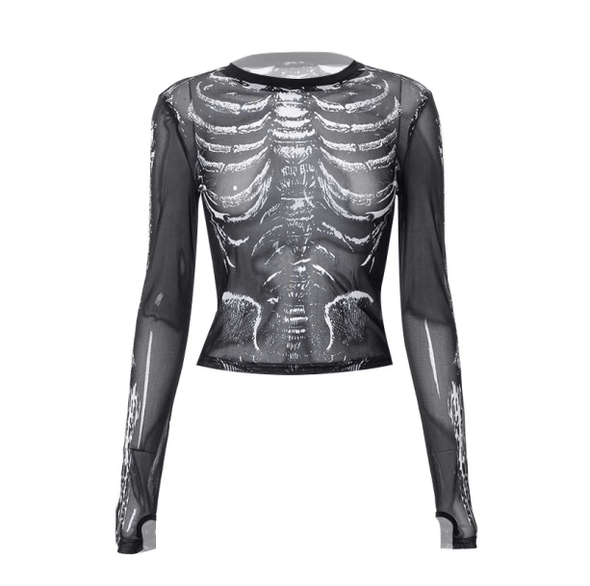 Long Sleeve Skeleton Top | Aesthetic Clothes