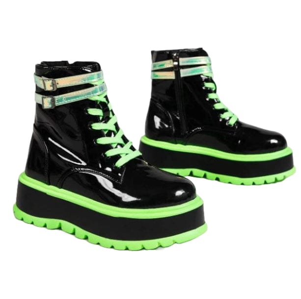 Neon Stripes Ankle Boots | Aesthetic Shoes