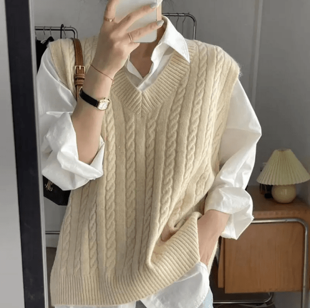 Oversized Knitted Vest | Aesthetic Clothes