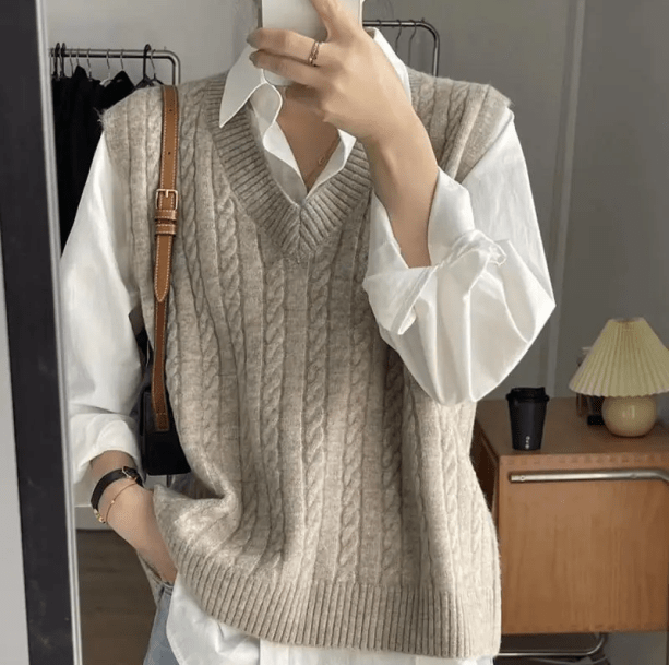 Oversized Knitted Vest | Aesthetic Clothes