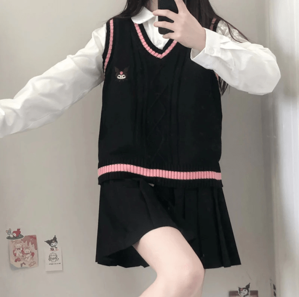 Kawaii Kuromi Vest Sweater | Kawaii Sweater