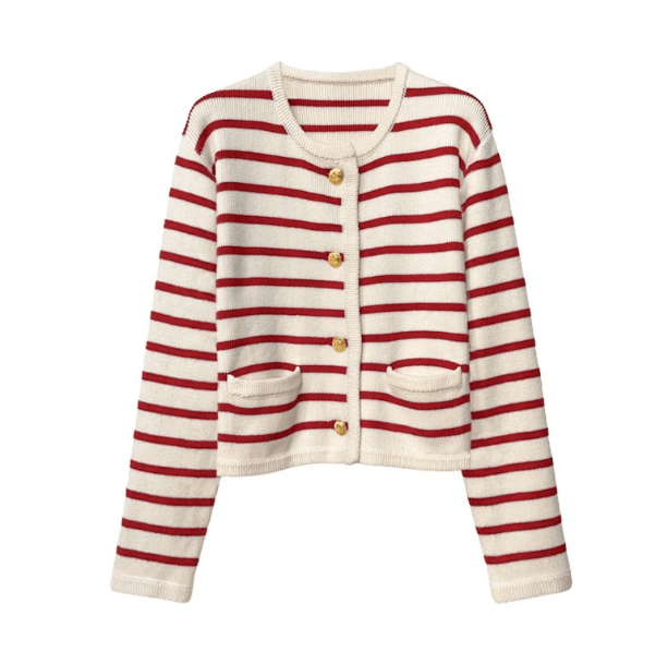 Nautical Sweater for Women – Striped Aesthetic Sweater, Coastal Style Knit, Soft Girl and Casual Aesthetic Clothes