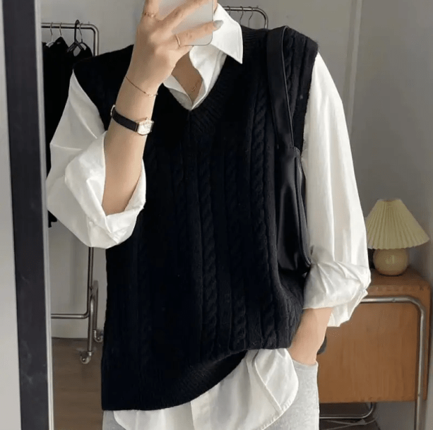 Oversized Knitted Vest | Aesthetic Clothes