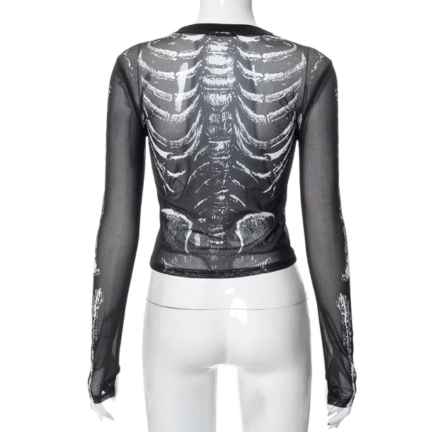 Long Sleeve Skeleton Top | Aesthetic Clothes