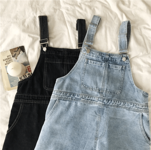 Short Sleeve Denim Romper | Aesthetic Clothes