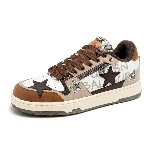 Brown Star Aesthetic Sneakers