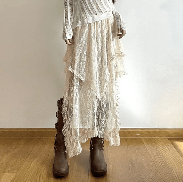 Lace Fairycore Skirt - All Things Rainbow