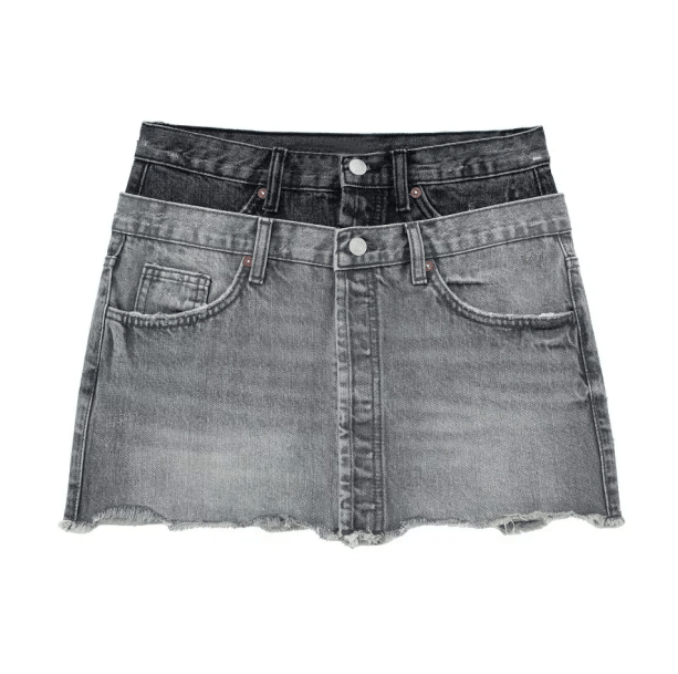 Dark Denim Mini Skirt | Aesthetic Clothing