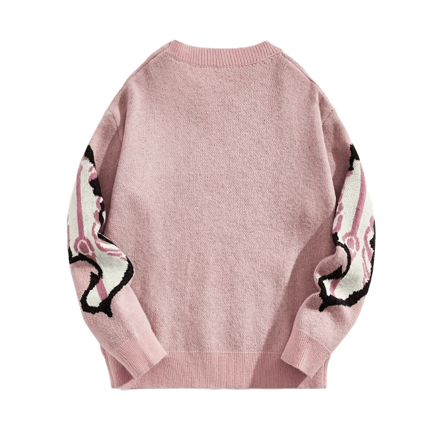 Pastel Pink Skeleton Sweater | Aesthetic Clothes