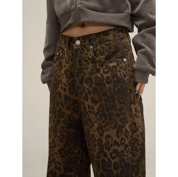 Leopard Print Loose Pants