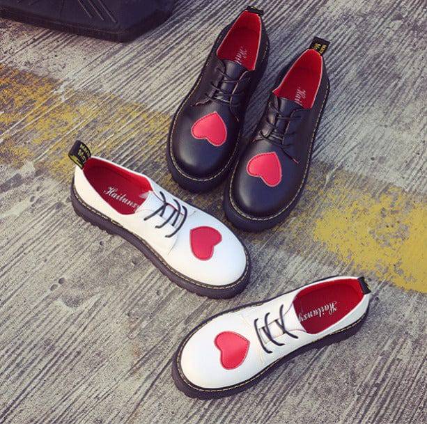 Love Heart Oxford Shoes | Aesthetic Shoes