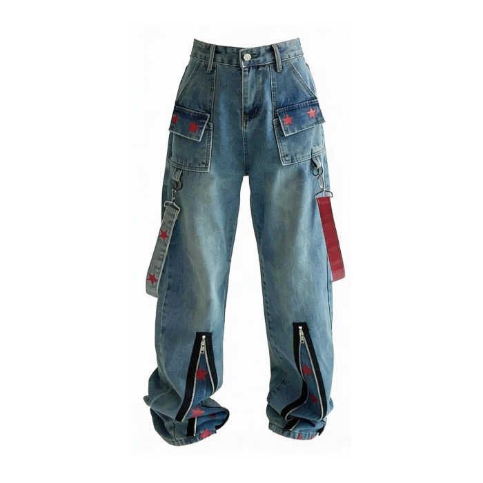 Rebel Star Straight Jeans | Aesthetic Jeans