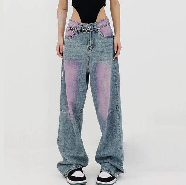 Pink Tint Baggy Jeans - All Things Rainbow