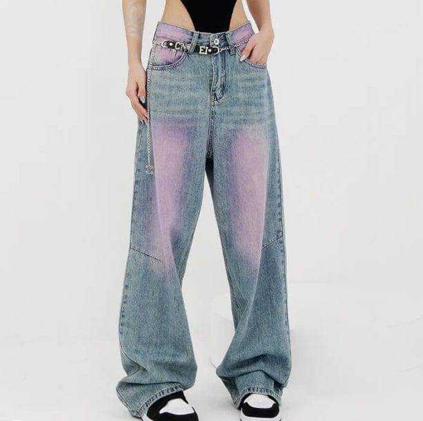 Pink Tint Baggy Jeans - All Things Rainbow