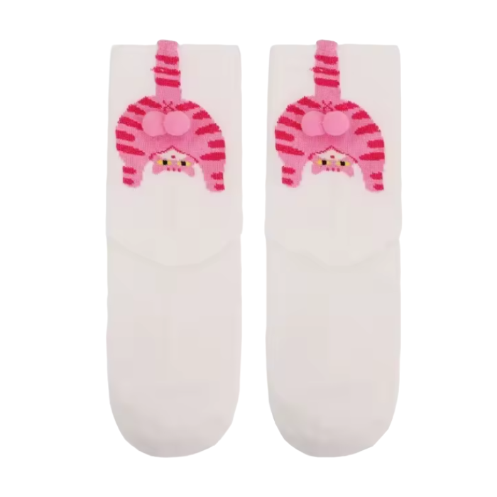 Pop-Up Cat Crew Socks | Cute 3D Cat Socks | Quirky Aesthetic Crew Socks