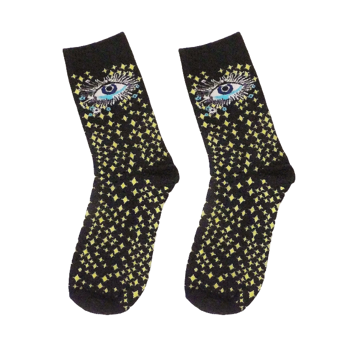 Cosmic Protection Evil Eye Socks – Aesthetic Streetwear and Spiritual Graphic Socks