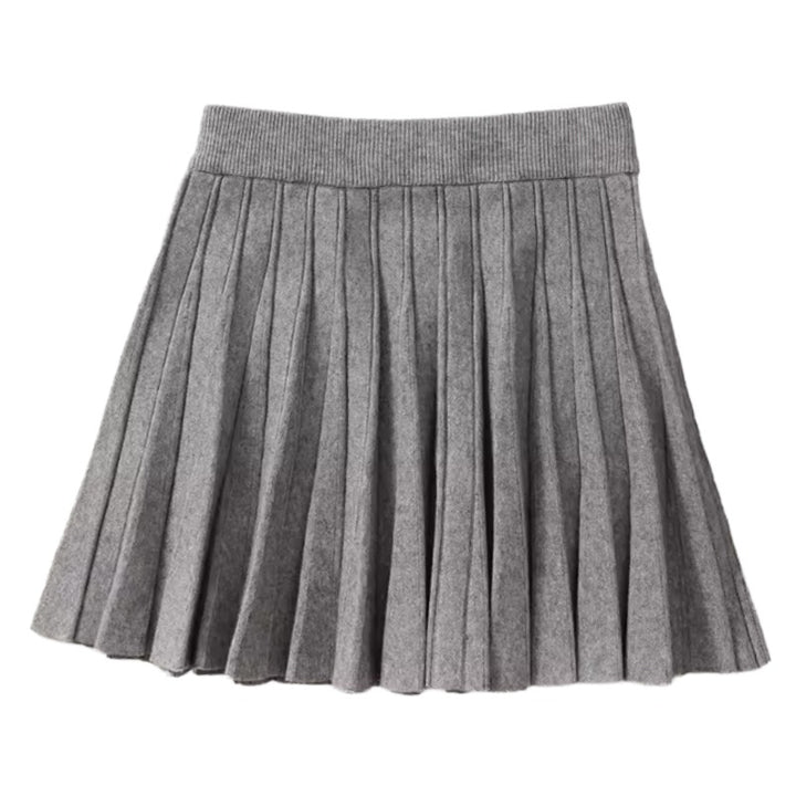 Gray Pleated Knit Skirt – Preppy Aesthetic Mini Skirt