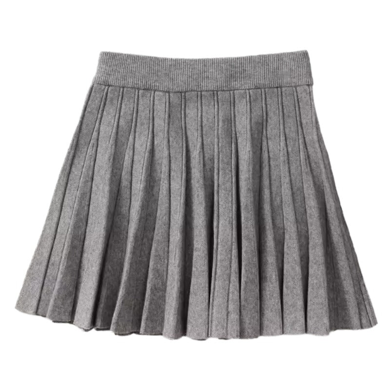 Gray Pleated Knit Skirt – Preppy Aesthetic Mini Skirt