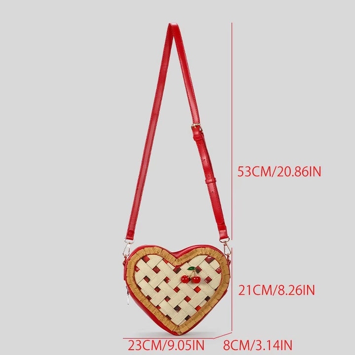 Heart Shaped Woven Handbag – Cute Coquette Aesthetic Purse