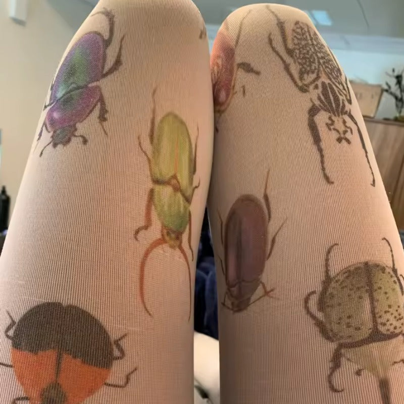 Insect Print Tights - Quirky Aesthetic Tights