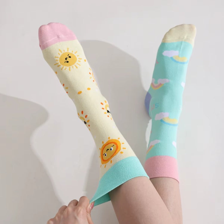 Dopamine Pastel Socks - Pastel Mismatched Aesthetic Socks