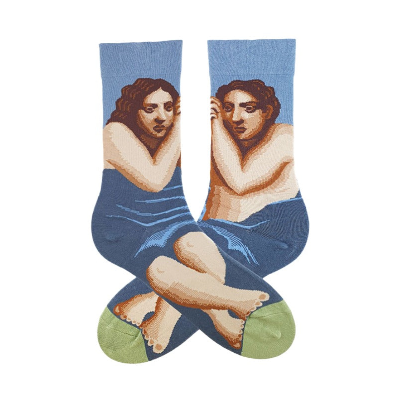 Classical Art Portrait Socks – Vintage Aesthetic Crew Socks