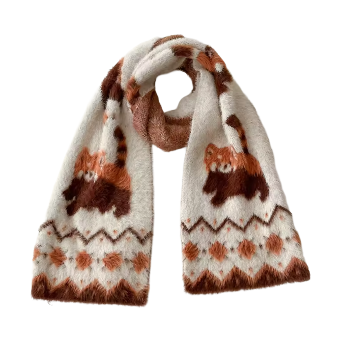 Red Panda Scarf – Cute Fluffy Kawaii Winter Accessory