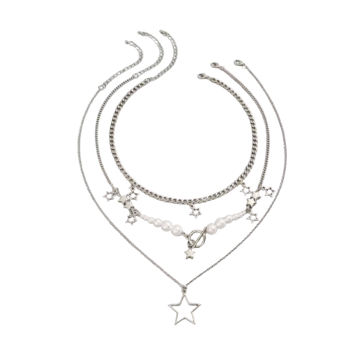Layered Star Necklace Set (3-Piece) – Stargirl Aesthetic Jewelry