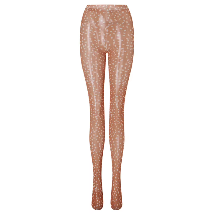 Fawn Print Sheer Tights – Cute Deer Pattern Aesthetic Hosiery