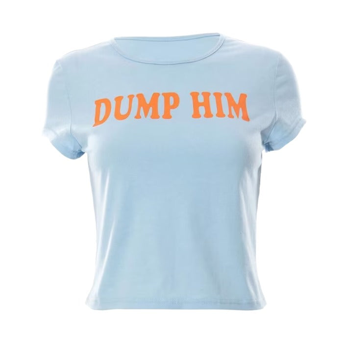Dump Him Baby Tee – Y2K Graphic Crop Top