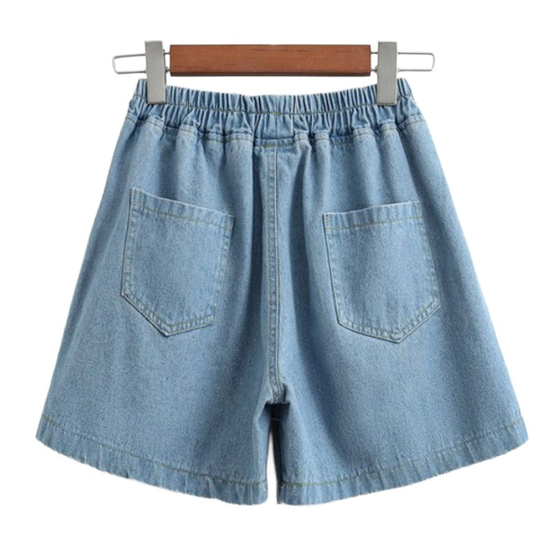 Blue Pleated Denim Shorts – Soft Girl Y2K Aesthetic