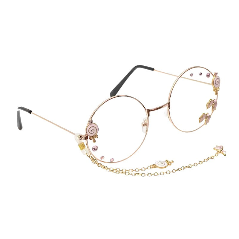 Pink Charm Glasses - Round Aesthetic Glasses
