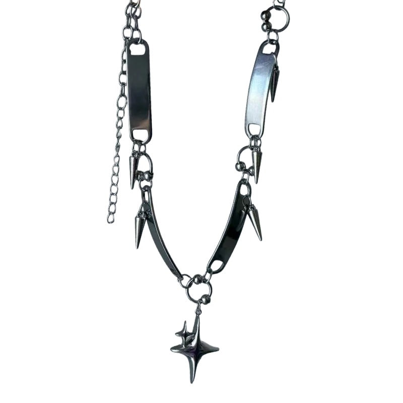 Silver Star Choker Necklace – Y2K Aesthetic Jewelry