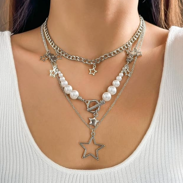 Layered Star Necklace Set (3-Piece) – Stargirl Aesthetic Jewelry