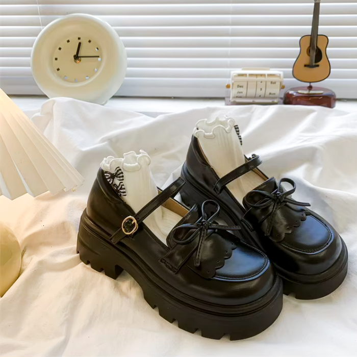 Kawaii Platform Mary Janes – Japanese School Style Buckle Shoes