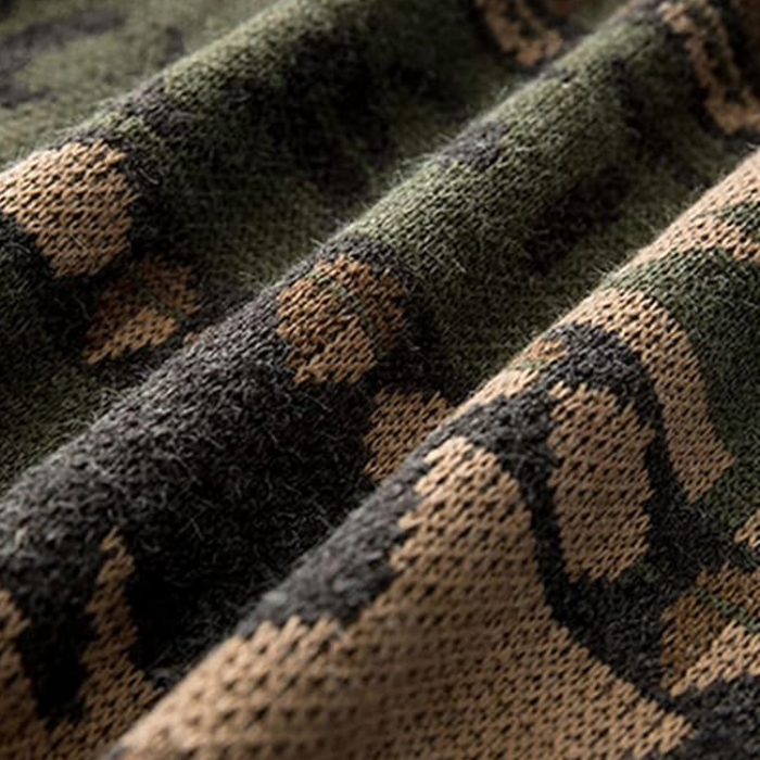 Vintage Animal Sweater – Oversized Woodland Jacquard Knit Pullover